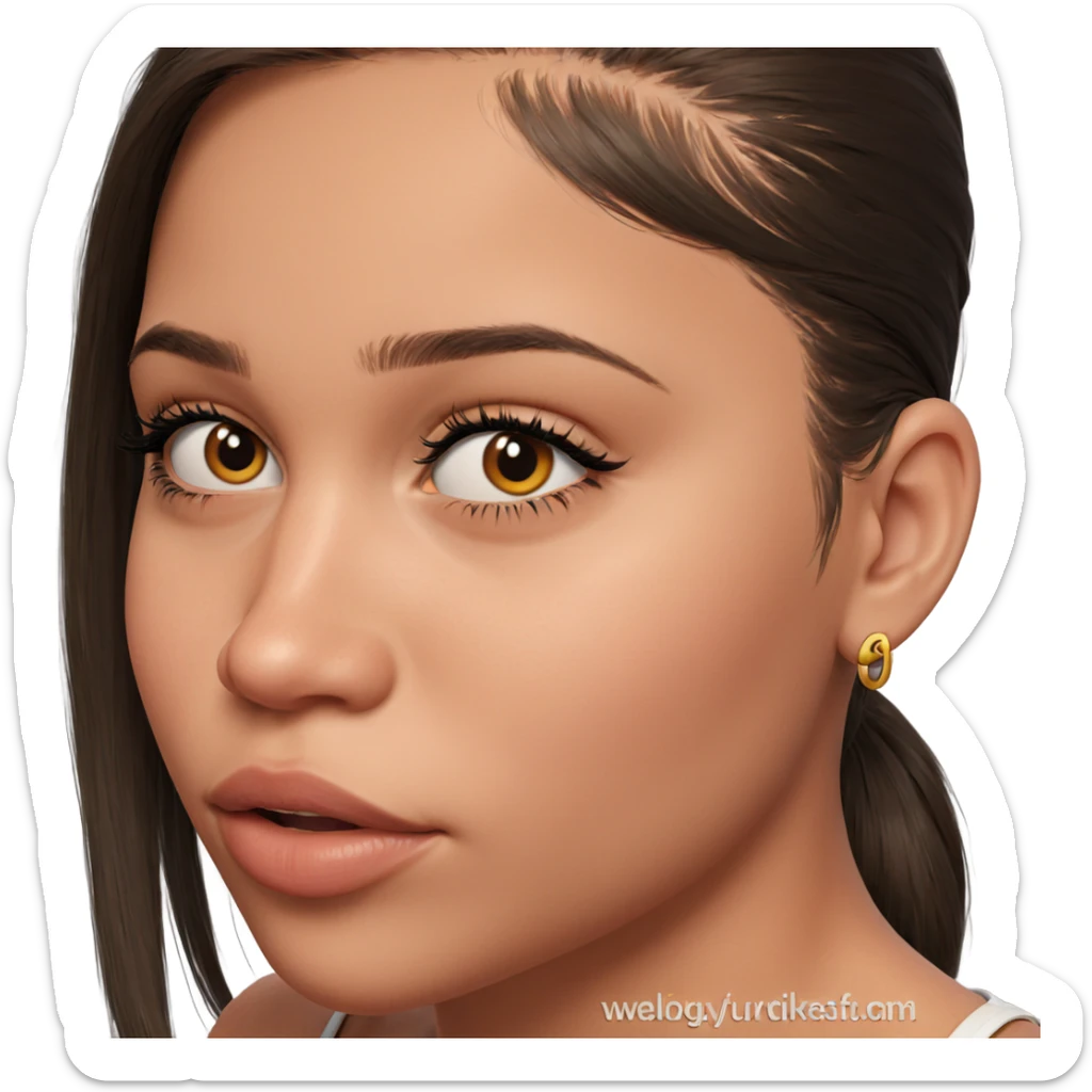 realistic portrait of a girl sticker