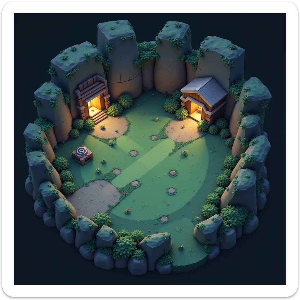  a screenshot of a location from the map "the farm" in the videogame "arena breakout: infinite" 
The image contains no text whatsoever. sticker