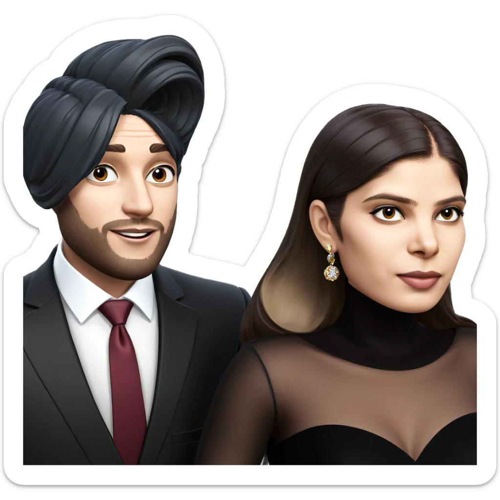 formal couple in elegant attire sticker