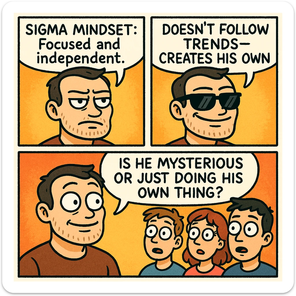 zrób komis, że ktoś jest "sigma" żart. Inspiruj się zanymi twarzami sticker