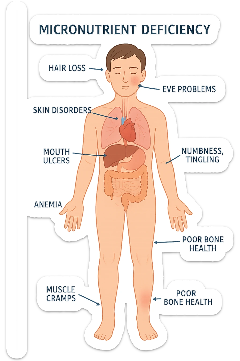 corpo umano in carenza di micronutrienti in italiano sticker