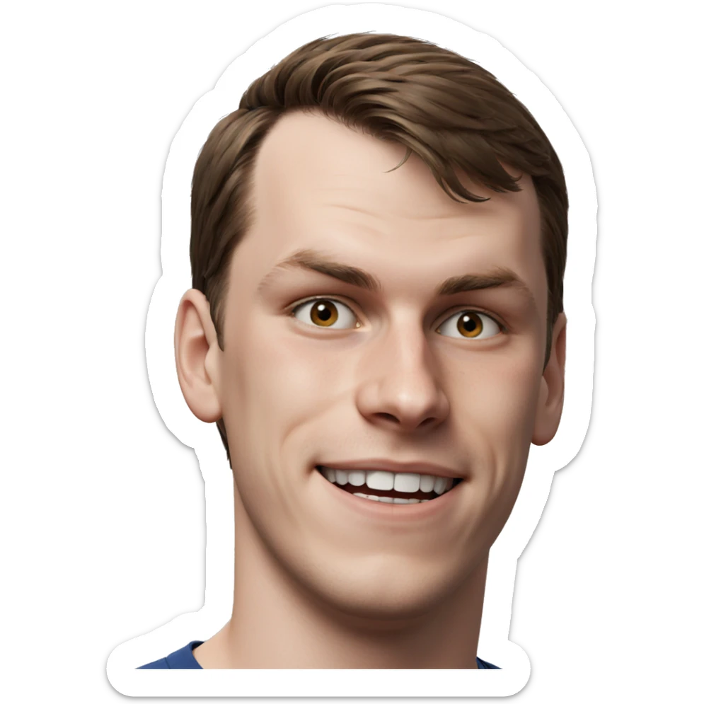 realistic solo brown haired boy sticker