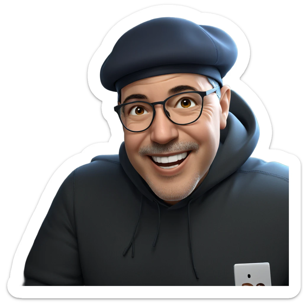 happy boy with hat on sticker