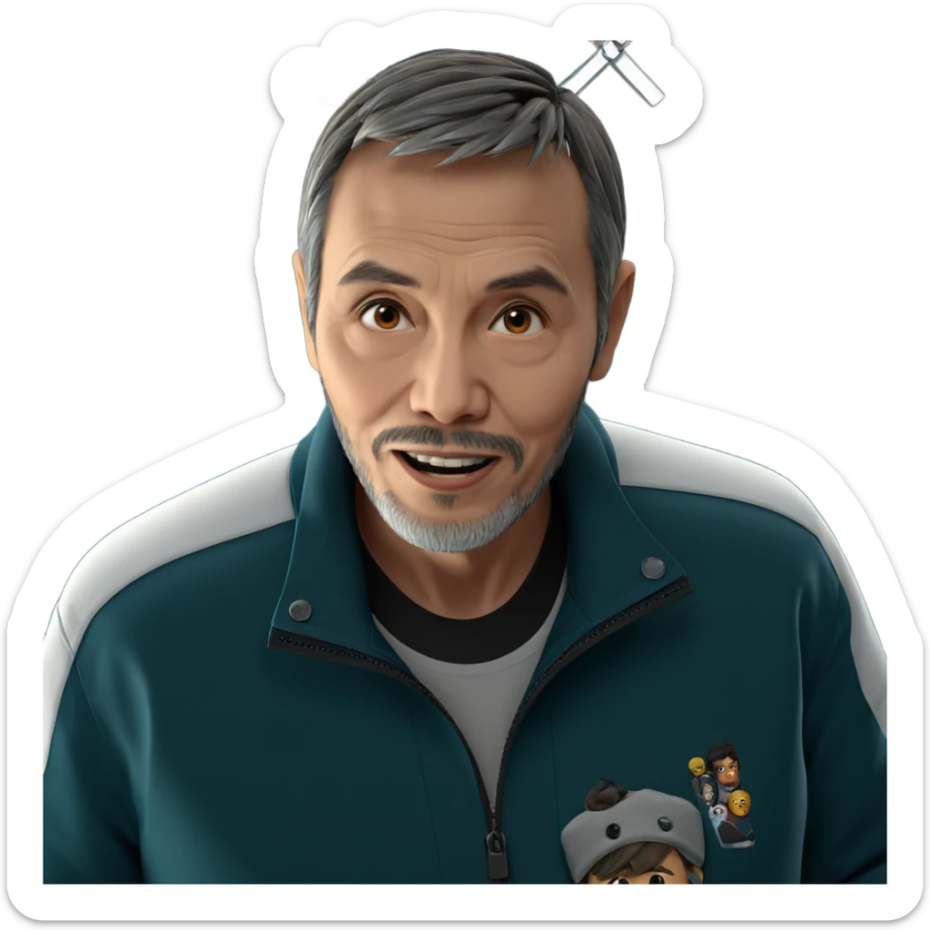 bearded boy in a jacket sticker