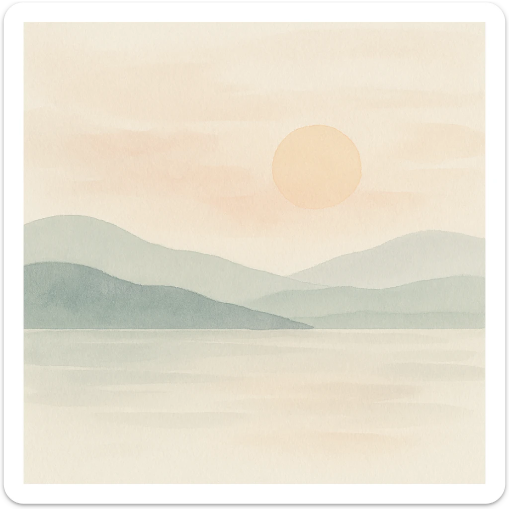 aesthetic morning sunrise, soft pastel colors, gentle light, serene landscape sticker