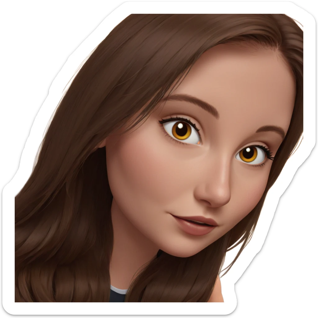 brown haired girl portrait sticker