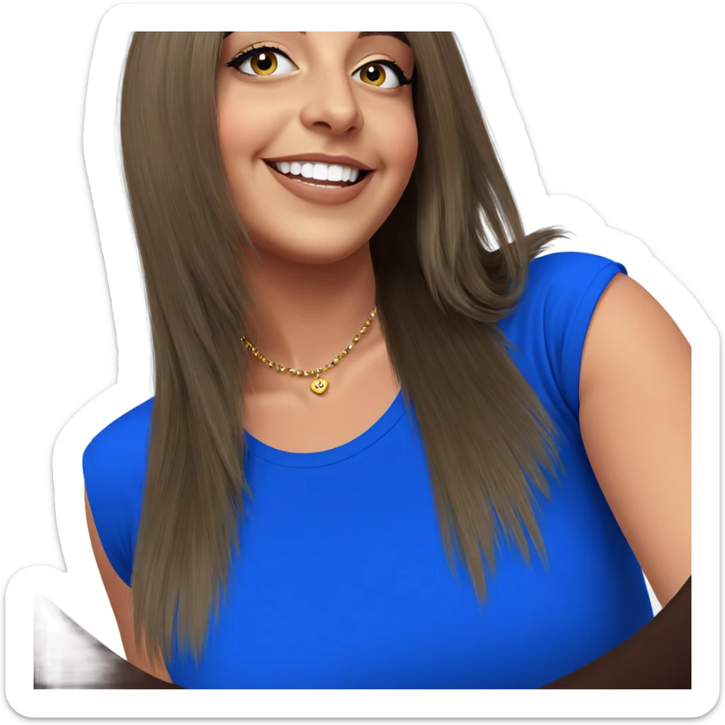 smiling girl with jewelry sticker