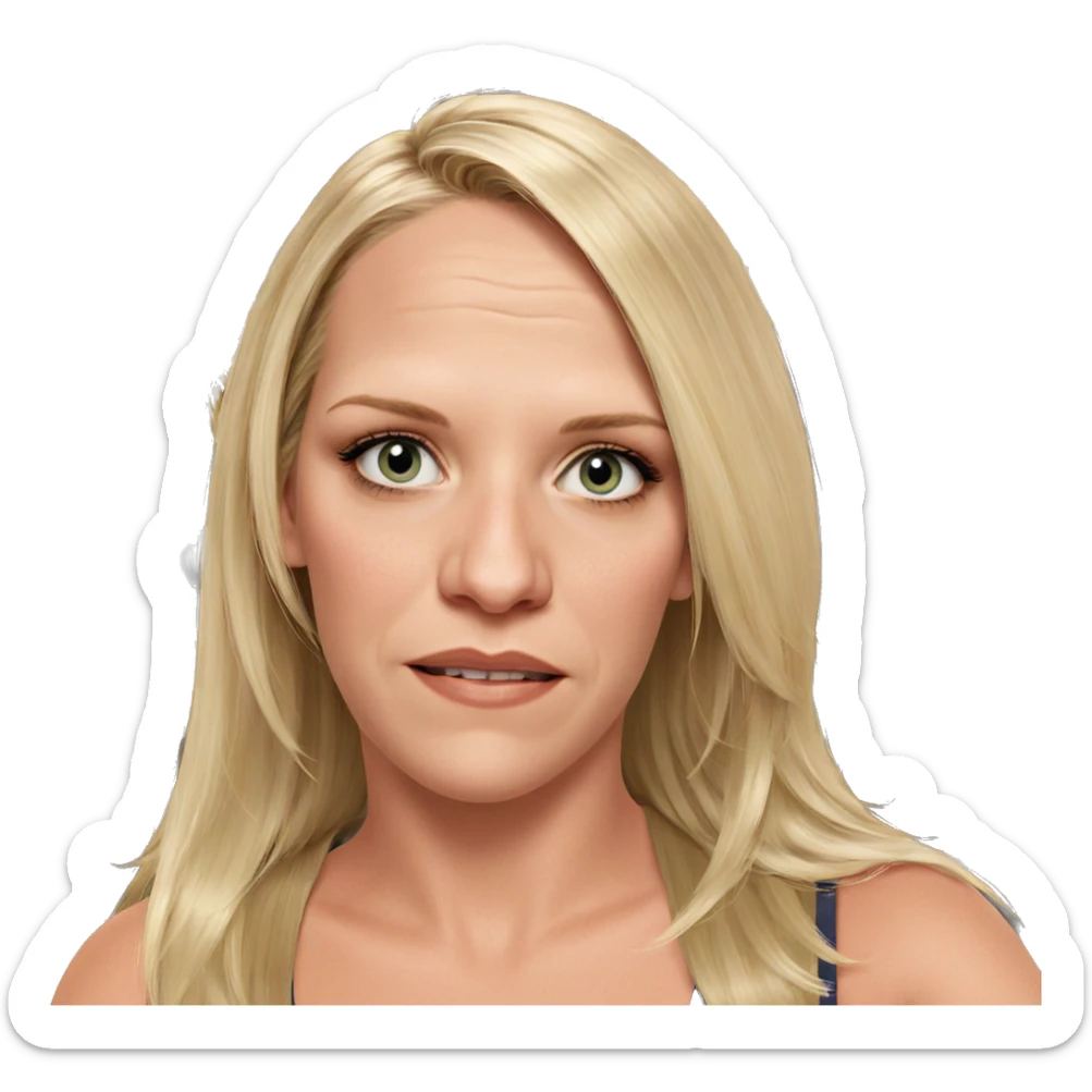 blonde girl in indoor portrait sticker