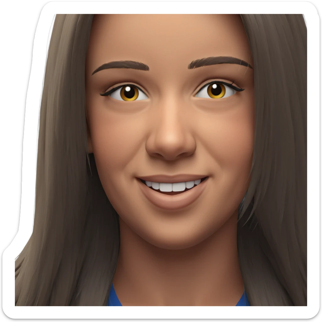 smiling boy with long hair sticker