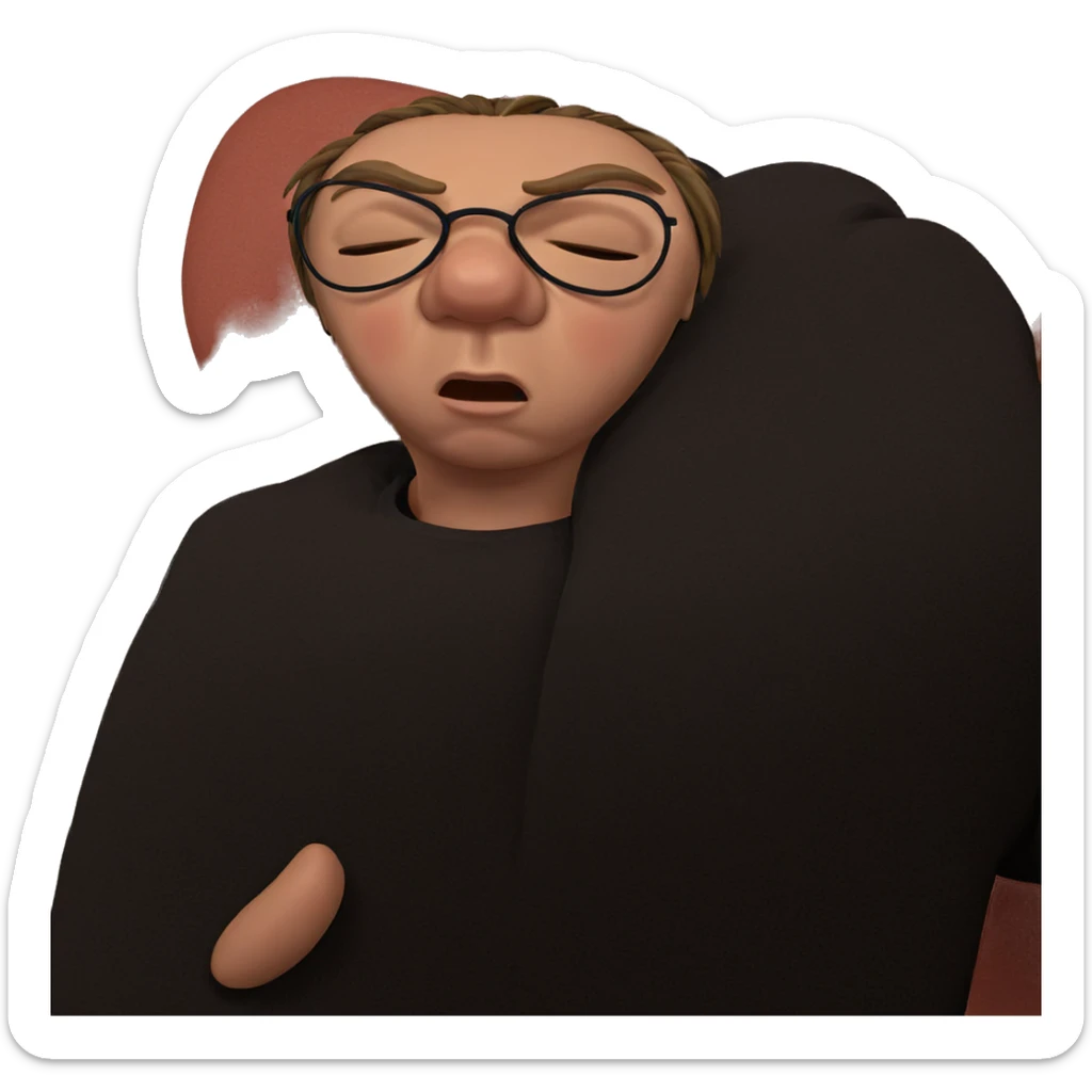 boy with closed eyes sticker