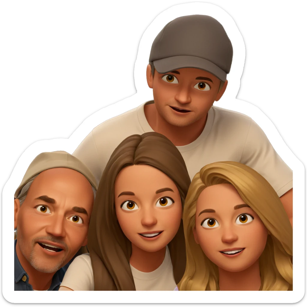 girl with hat and boys sticker