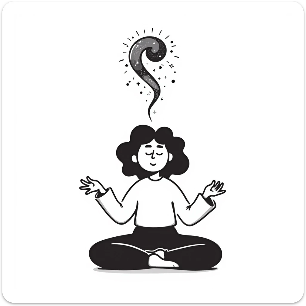 Person meditating with their spirit rising and merging with cosmic energy, spiritual ascension sticker