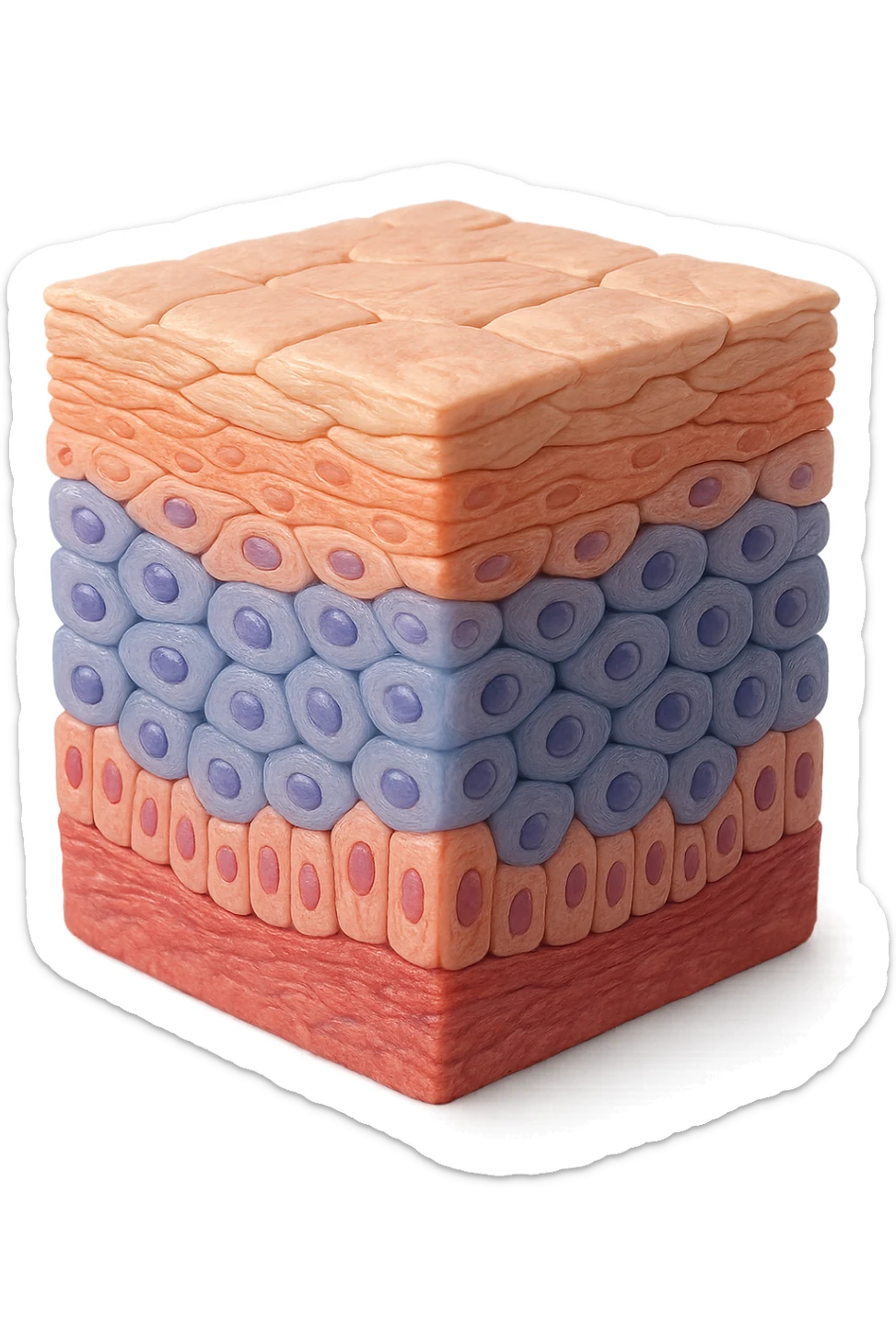 tessuto porzione di epidermide umana in salute 3d sticker