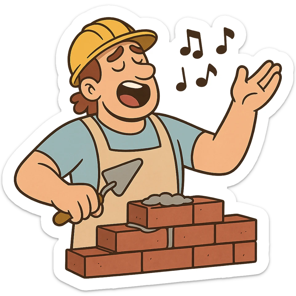bricklayer singing sticker