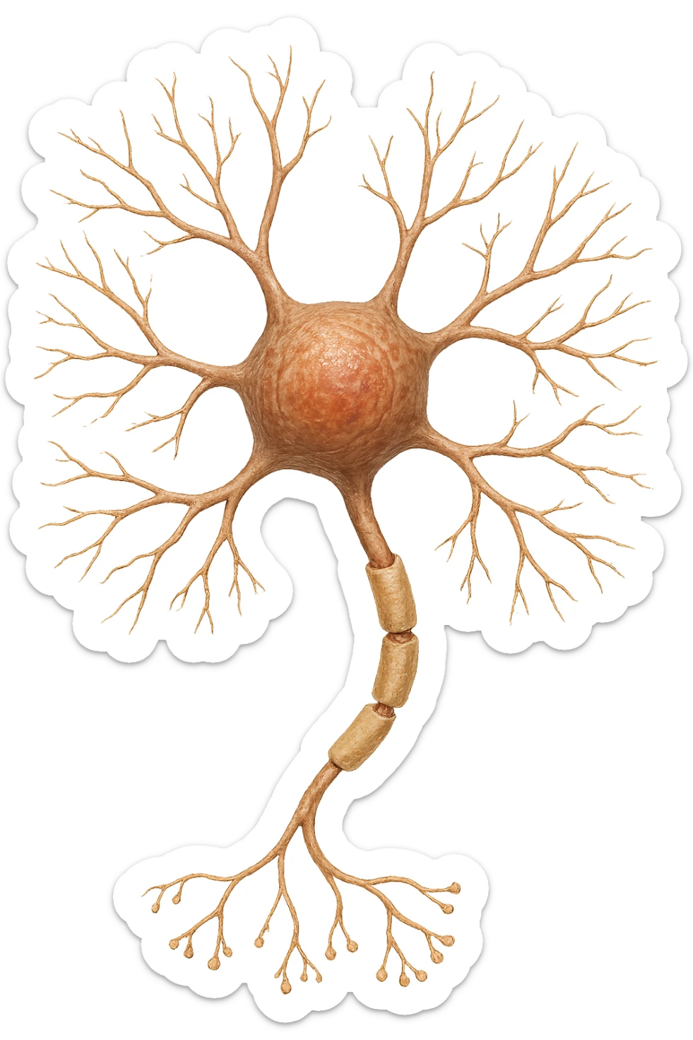 neurone umano anatomico realistico, iperrealistico 4k sticker