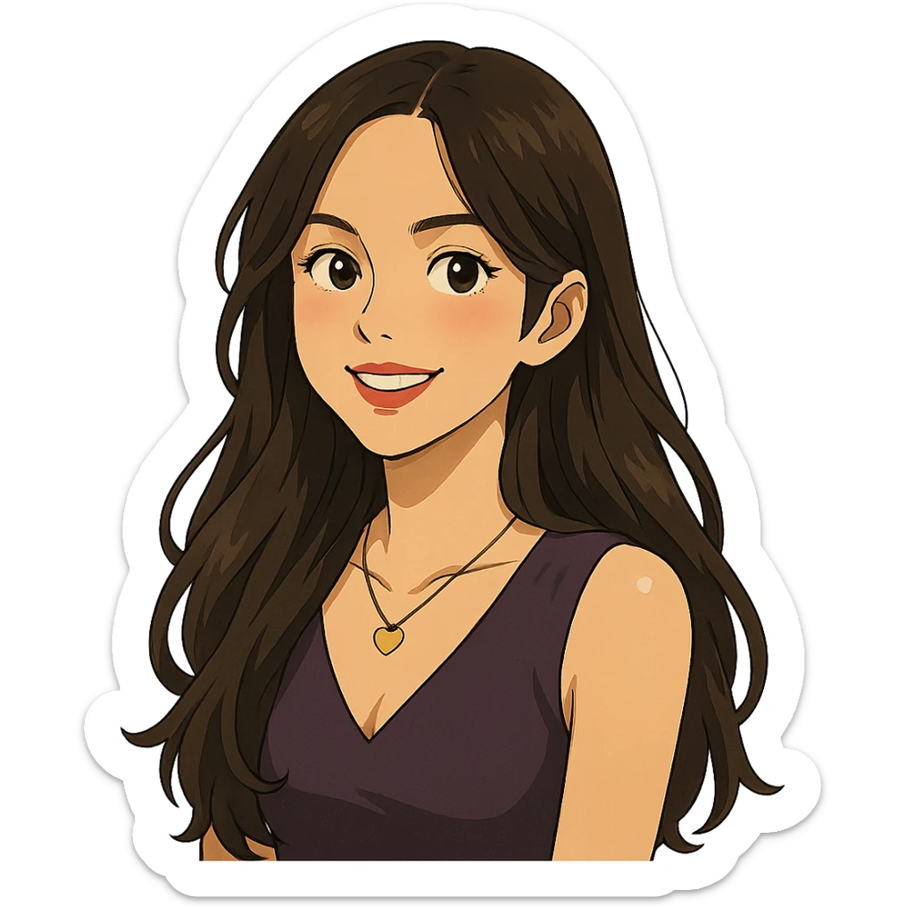 portrait of Olivia Rodrigo, pop singer, expressive style, ghibli style sticker