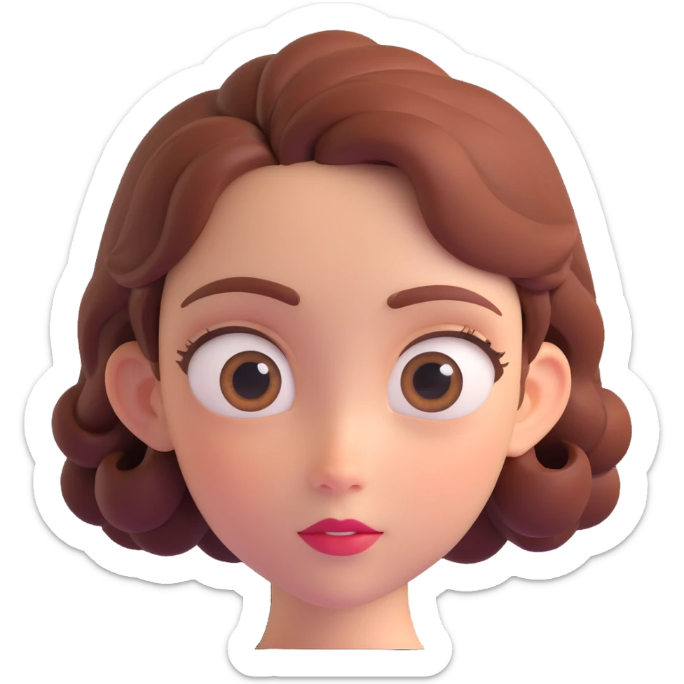3D Disney-style portrait of a person, expressive and charming, large eyes, soft lighting, smooth skin, detailed hair, inspired by Disney animation style sticker