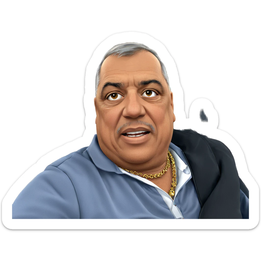 old man with jewelry necklace sticker