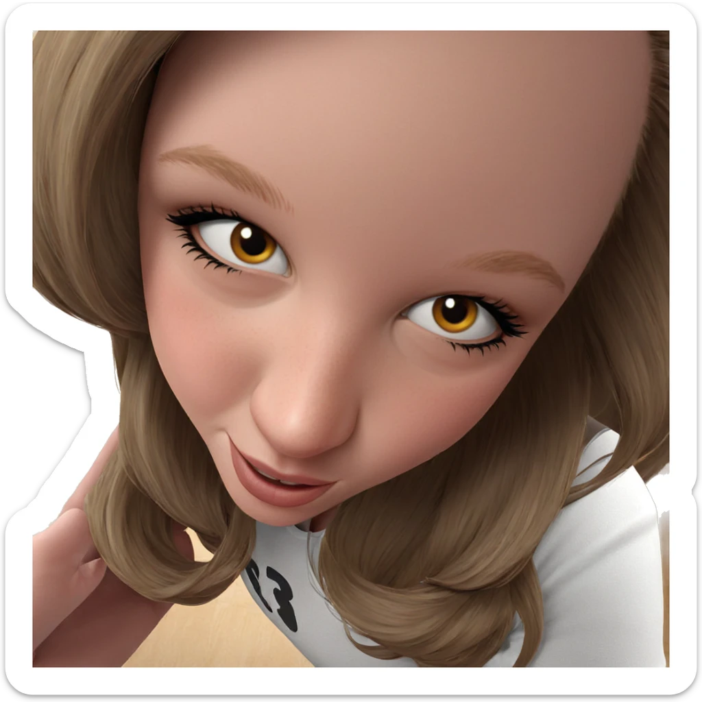 realistic portrait of girl sticker
