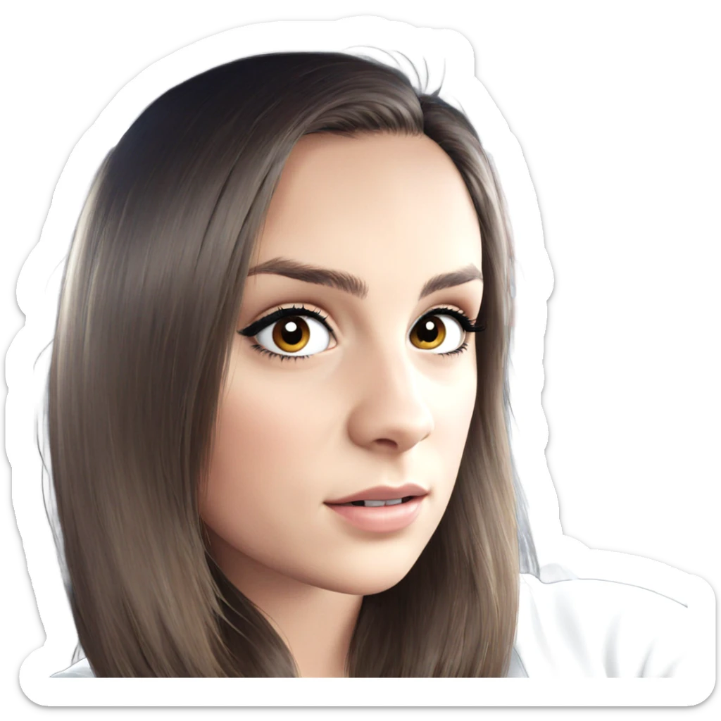 portrait of girl with brown hair sticker