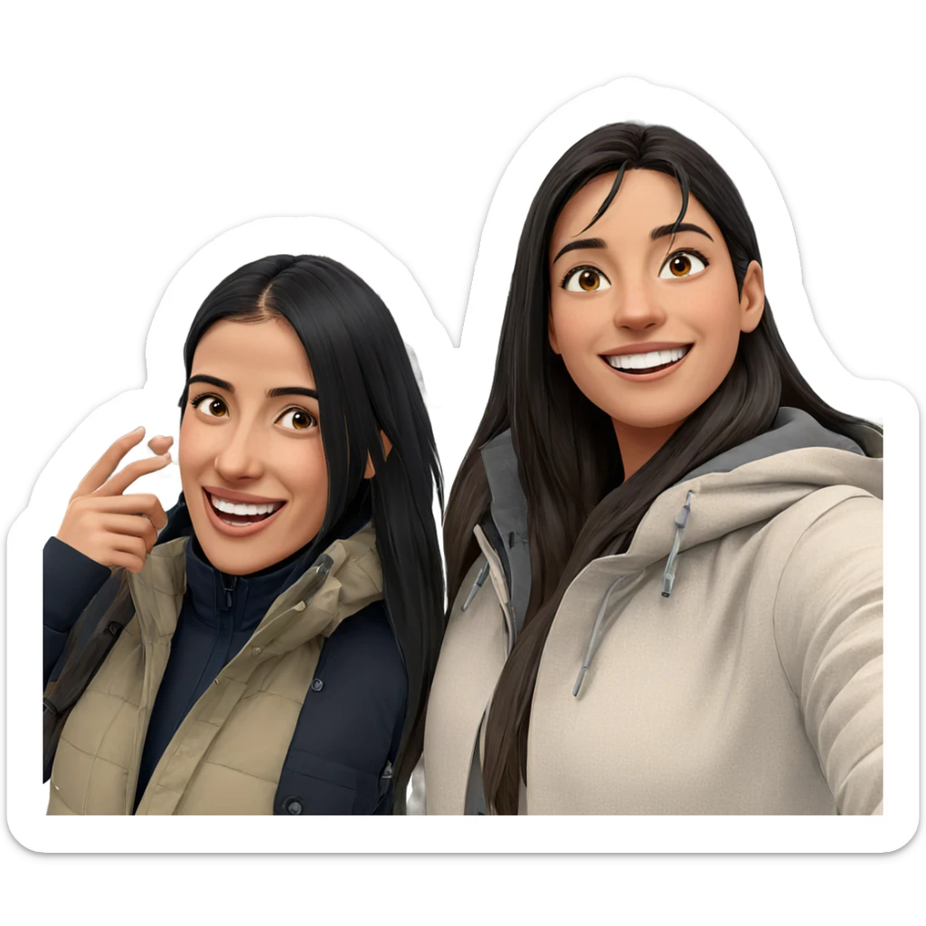 smiling girl outdoors with boys sticker