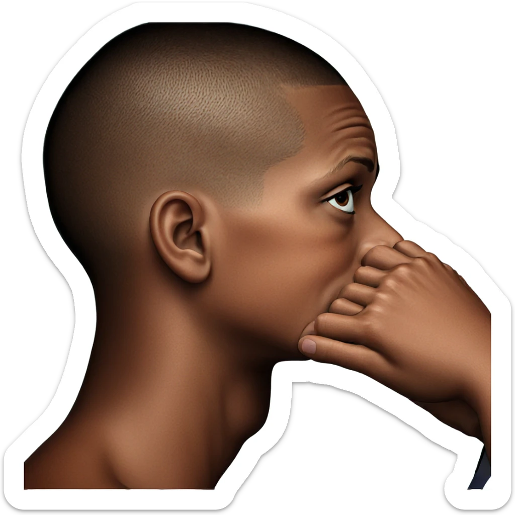 young boy with buzz cut sticker