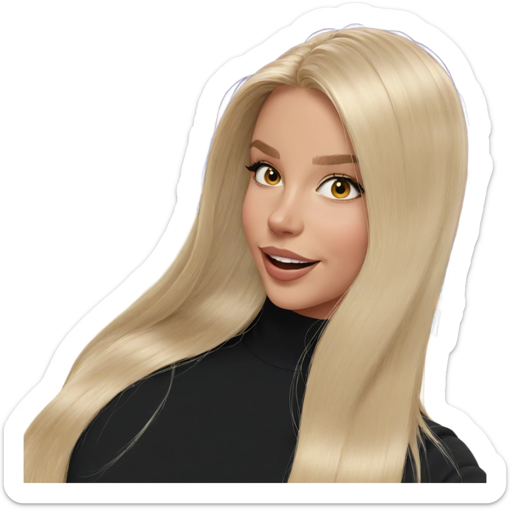 smiling blonde girl portrait sticker