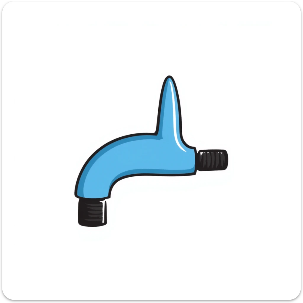 Hand-drawn blue VO2 max test mouthpiece with valve, simple fitness lab equipment sticker