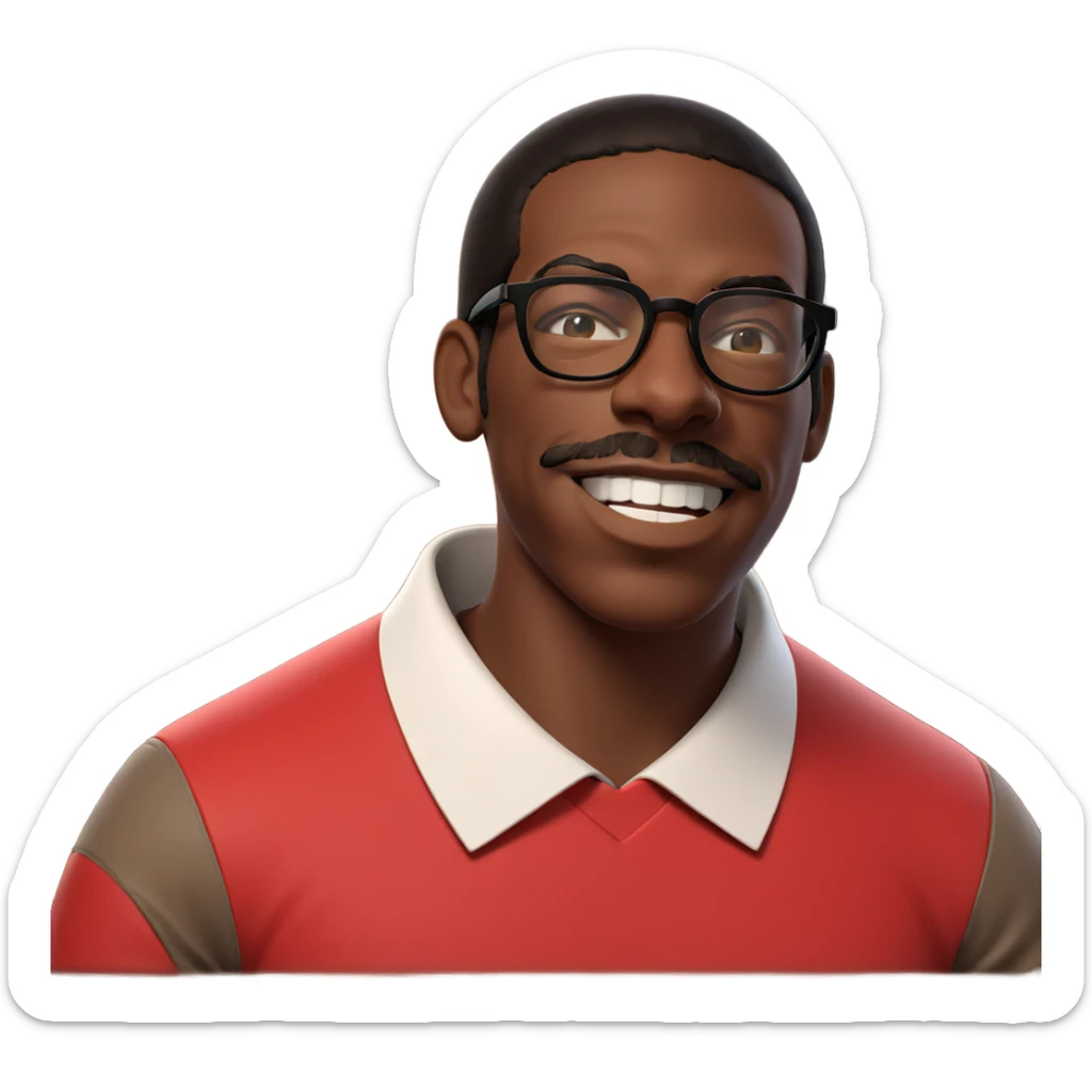 thoughtful boy with glasses sticker