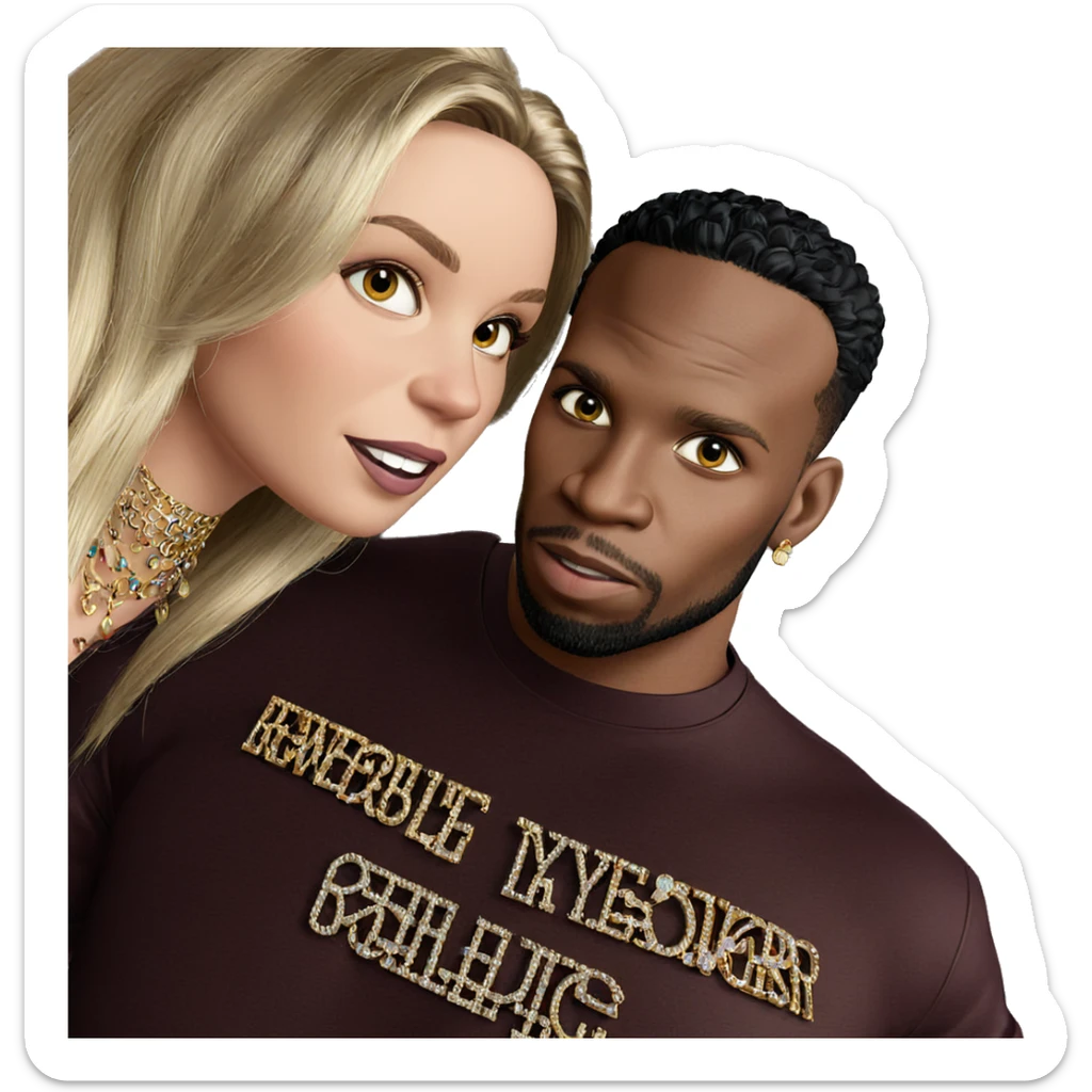 diverse friends with jewelry sticker