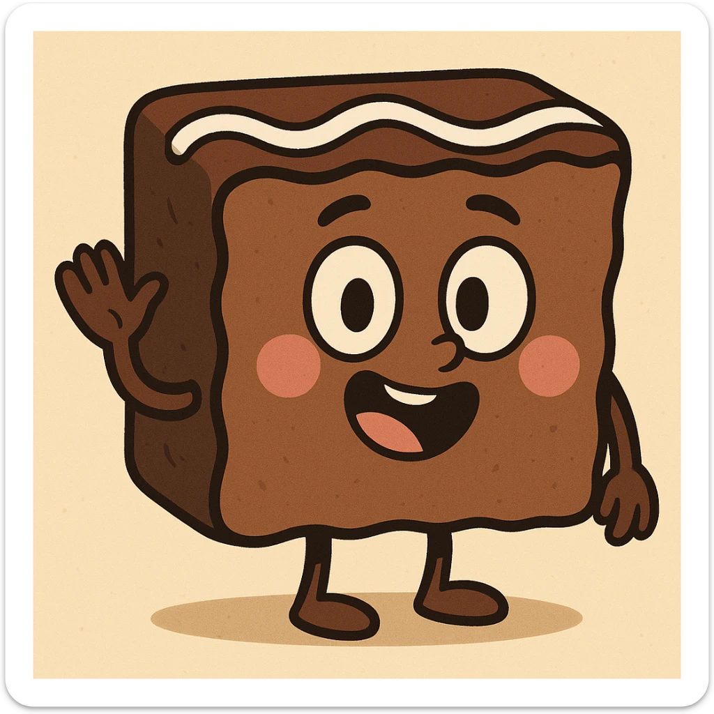 cartoon style illustration of a Little Debbie snack cake, cute and appealing sticker