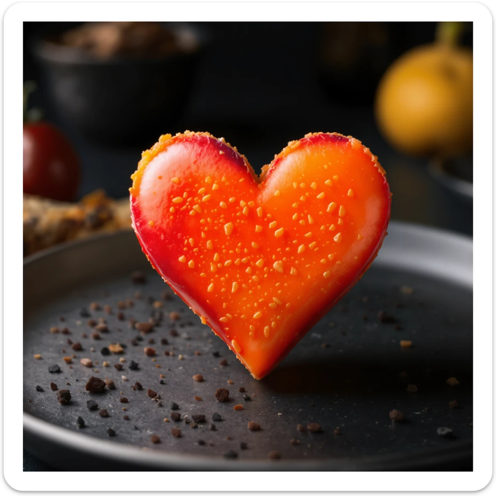 food heart emoji with a gradient effect sticker