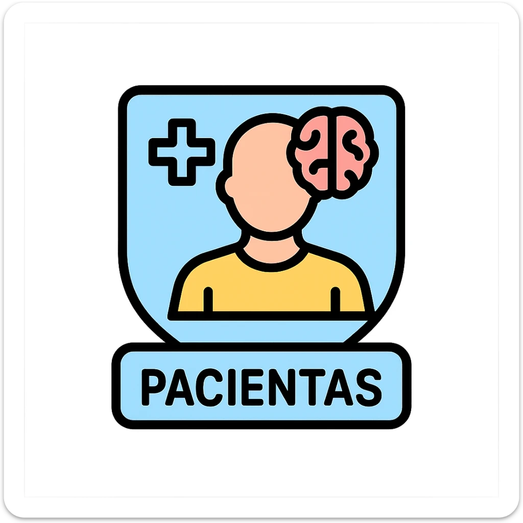 Discord role icon for 'pacientas' patient of a psychiatric clinic, calming #6fe8f3 blue color, clean and simple, medical hospital theme, suitable for small display sticker