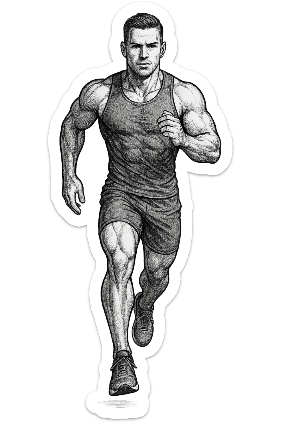 UOMO FITNESS CHE CORRE IN POSA FRONTALE sticker