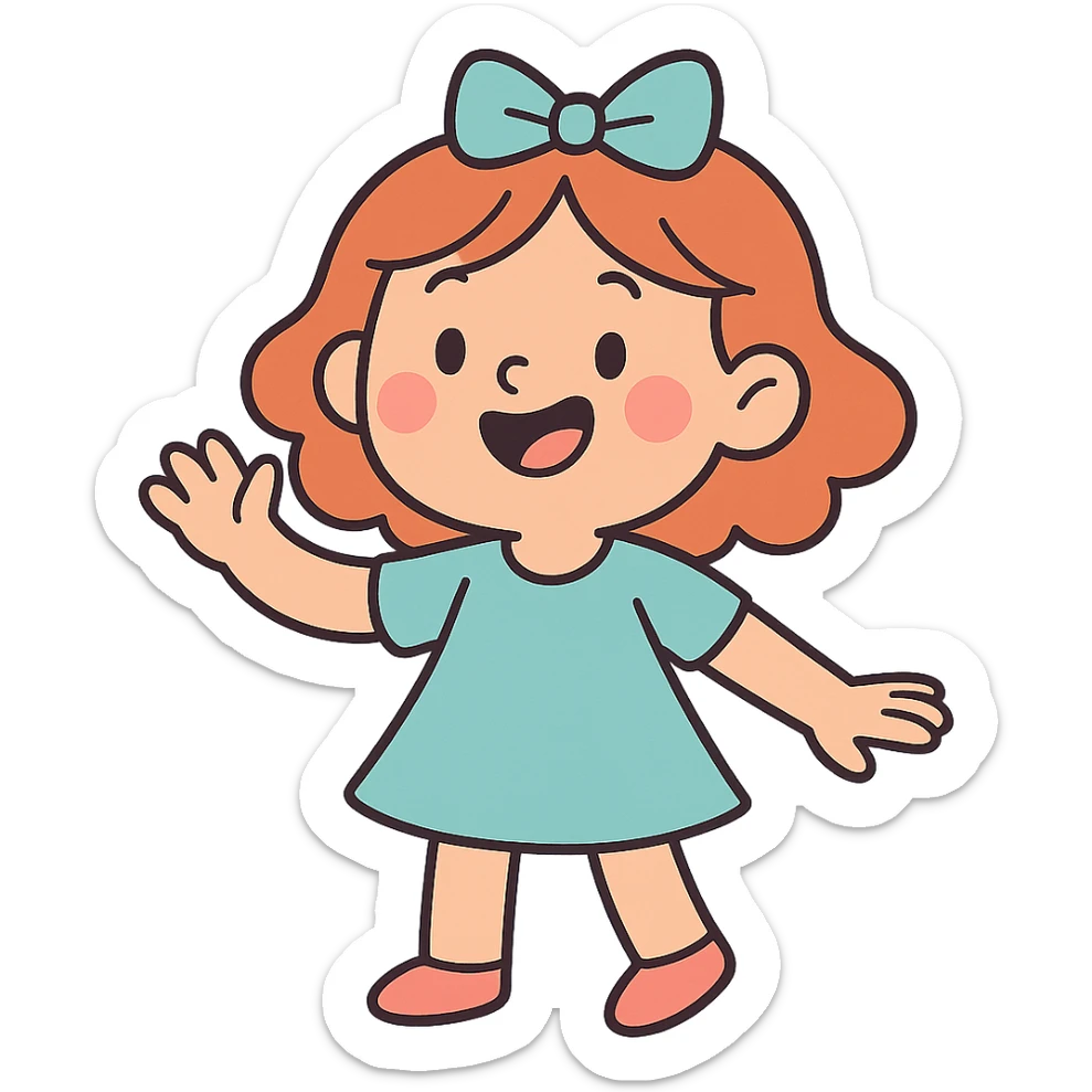 matching bow in pastel blue, simple and cute sticker
