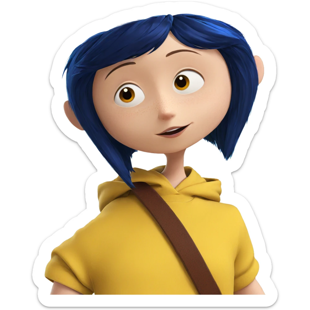 freckled girl with blue hair sticker
