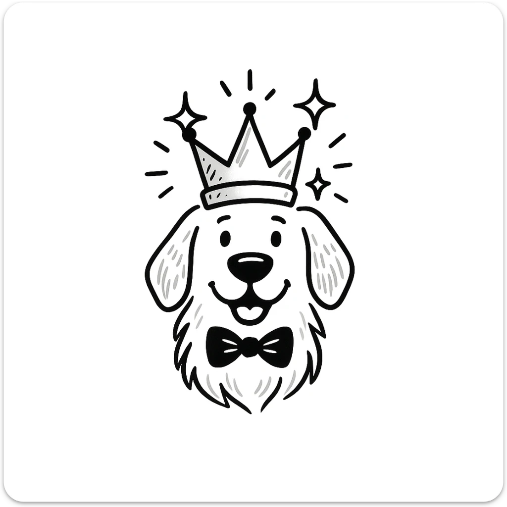Make the crown sparkle in the style of hand drawn notion doodles, preserving the doodle style look. sticker