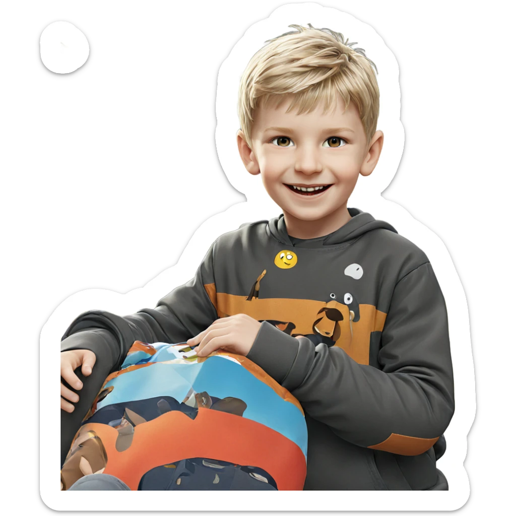 two boys smiling outdoors sticker