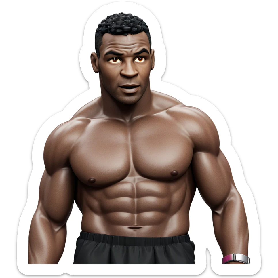 muscular dark-skinned man portrait sticker