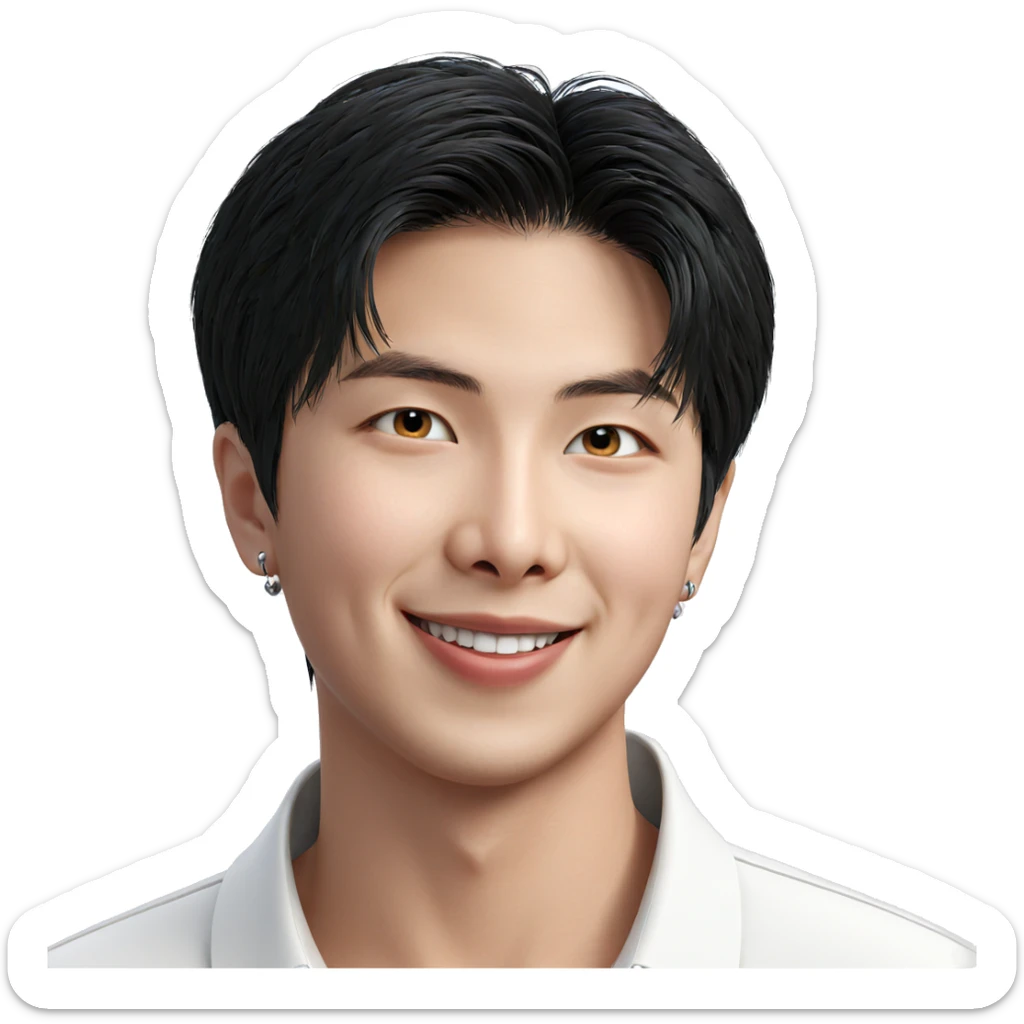 smiling boy with earrings sticker