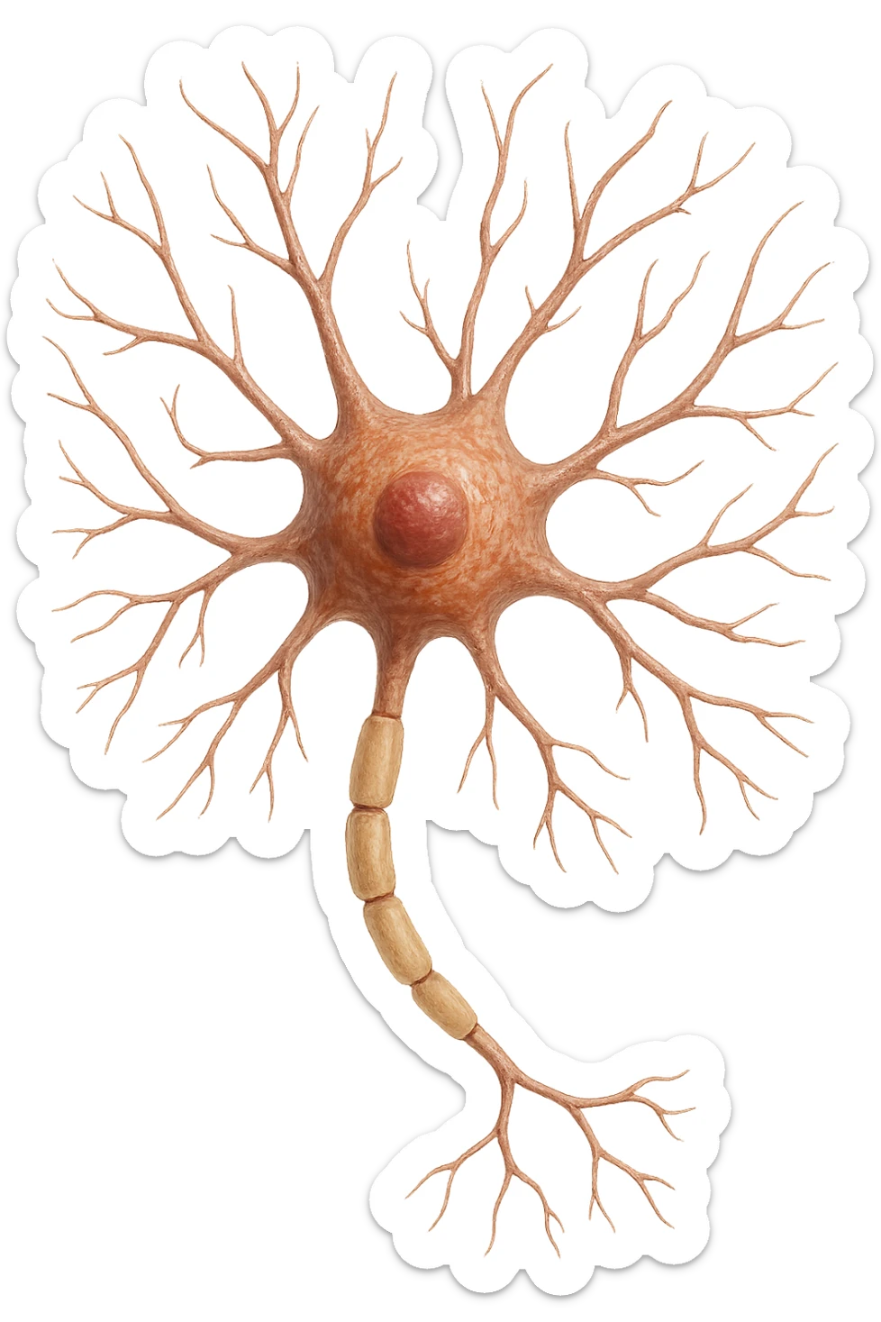 neurone umano anatomico realistico, iperrealistico 4k sticker