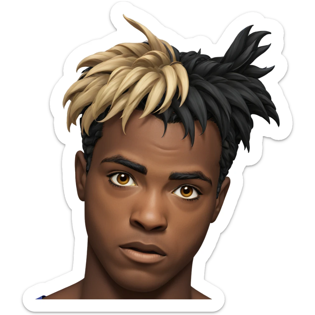 portrait of a dark-skinned boy sticker