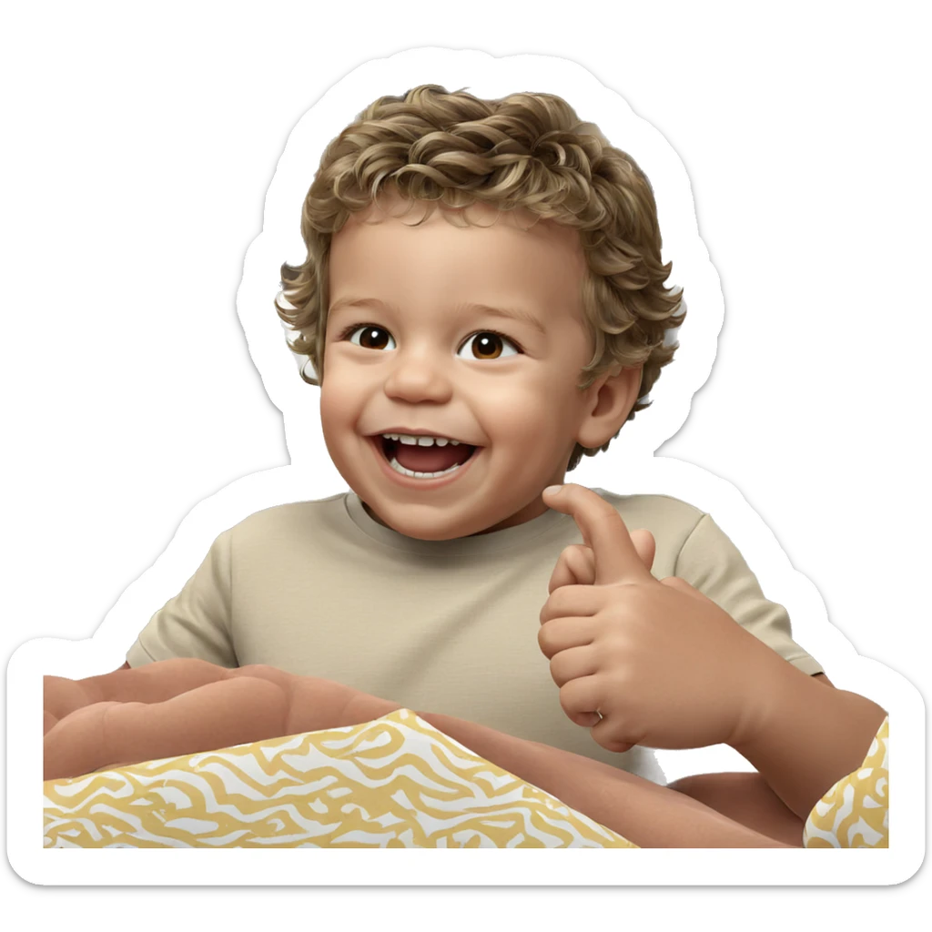 happy boy showing teeth sticker