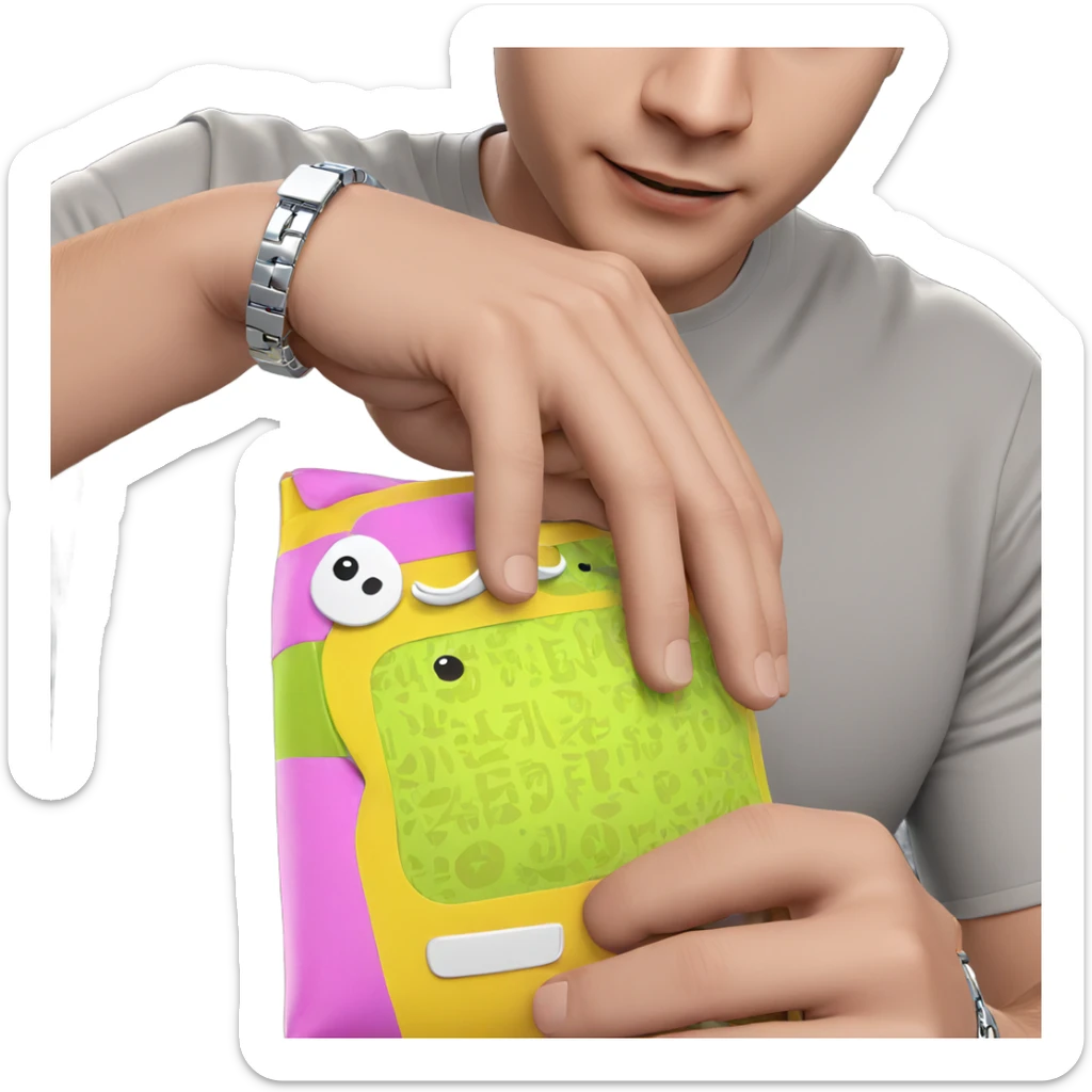 man showcasing stylish bracelet sticker