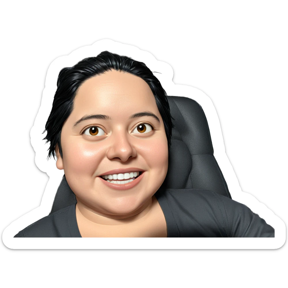 smiling boy with black hair sticker