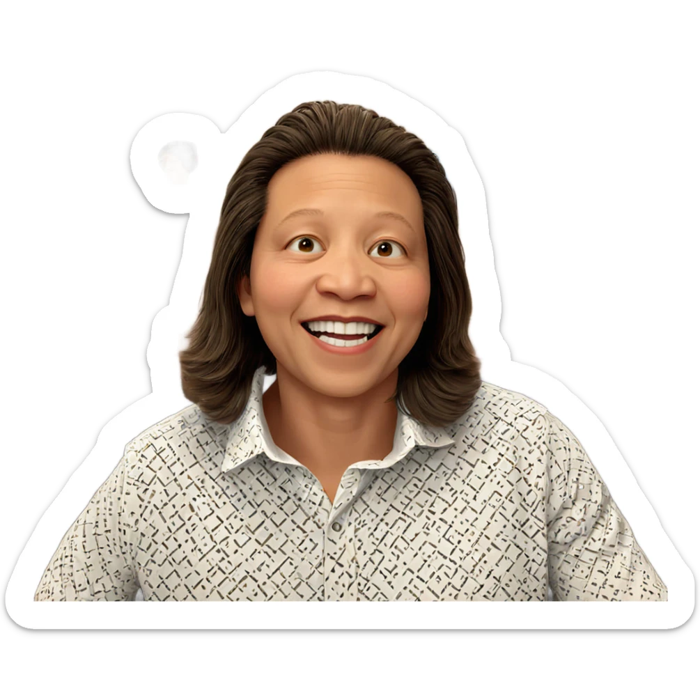 smiling boy in white shirt sticker