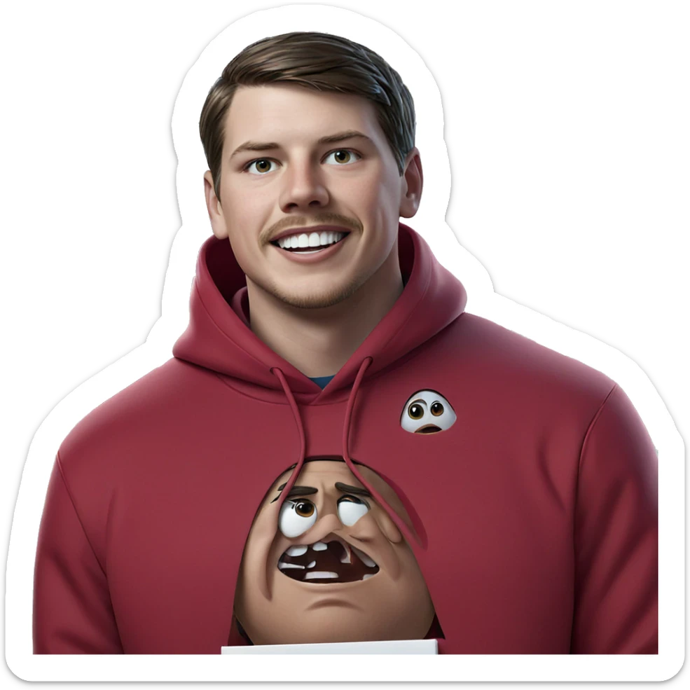 boy in red hoodie sticker