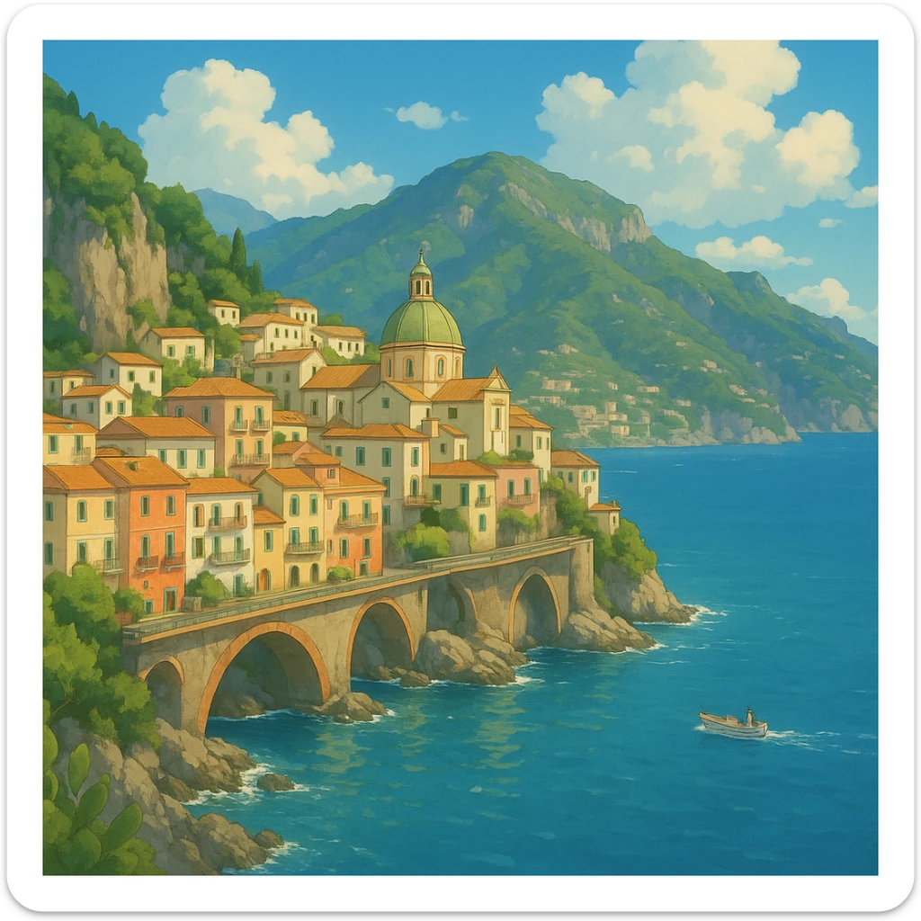 amalfi coast, italy sticker