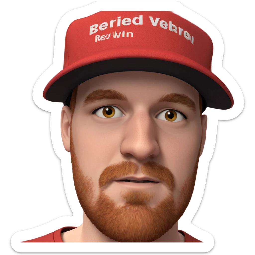 portrait of a redheaded male sticker