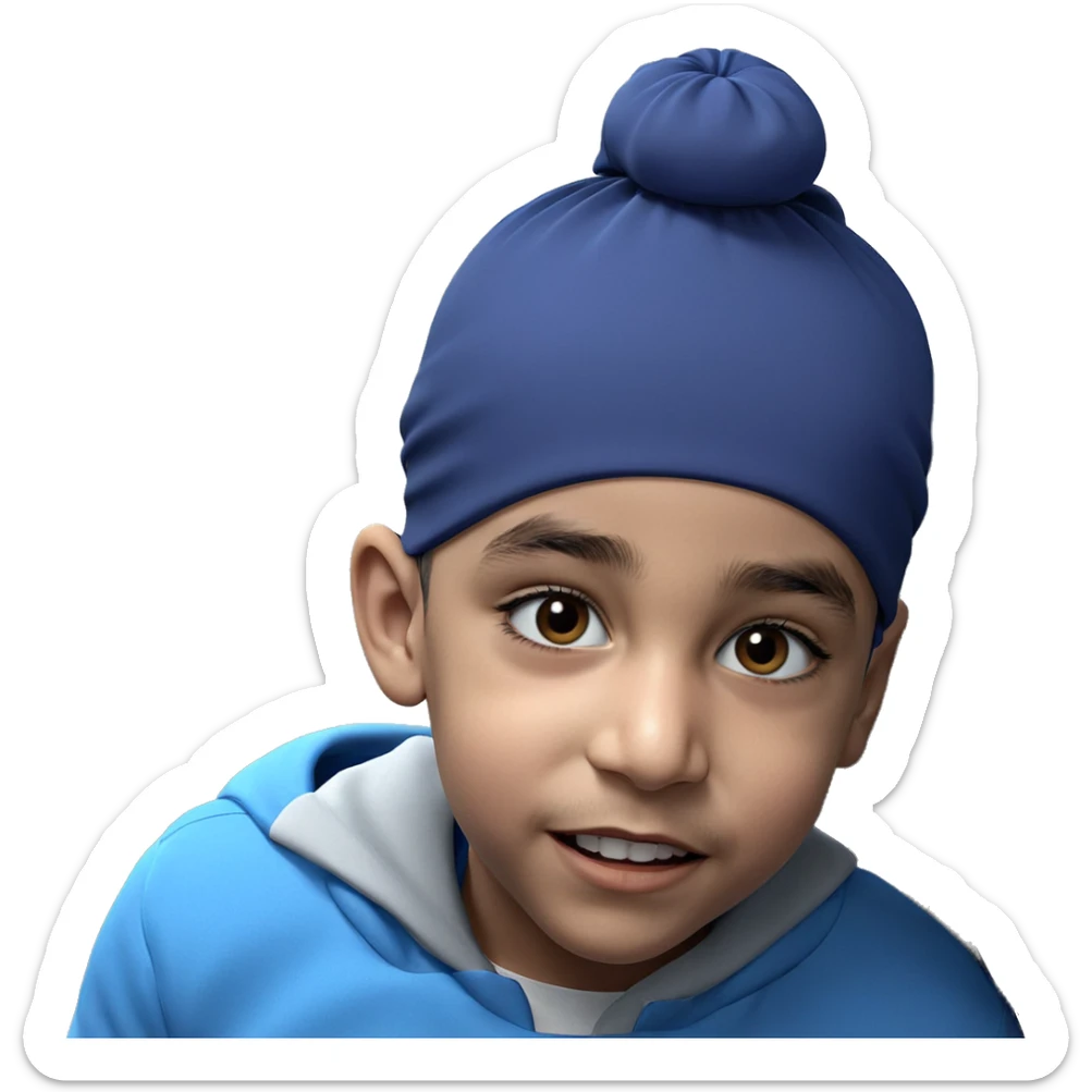 meme boy with blue headwear sticker